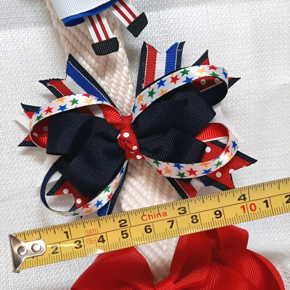 Ribbon Sculptured/Grosgrain Hair Bows☆Set of 3 - Picture 2 of 6